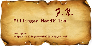 Fillinger Natália névjegykártya