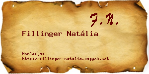 Fillinger Natália névjegykártya